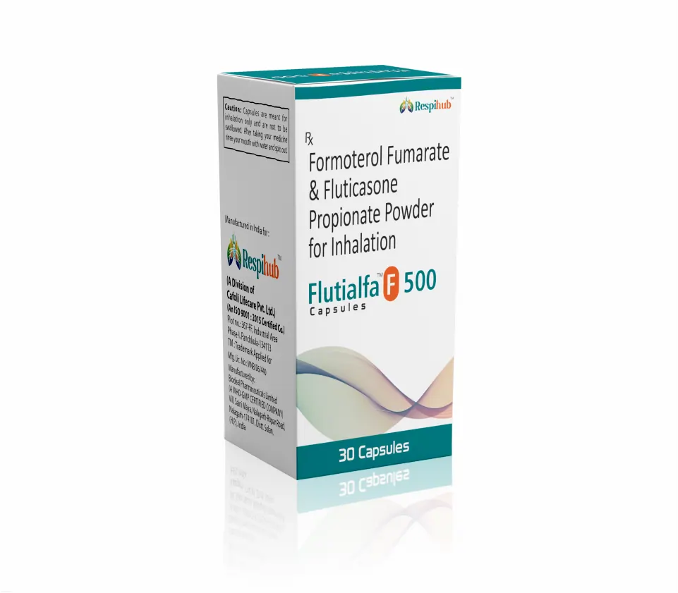 Fluticasone Propionate 500mcg + Formoterol Fumarate 12mcg  at the best price in PCD Pharma Franchise for COPD and Asthma Treatment.